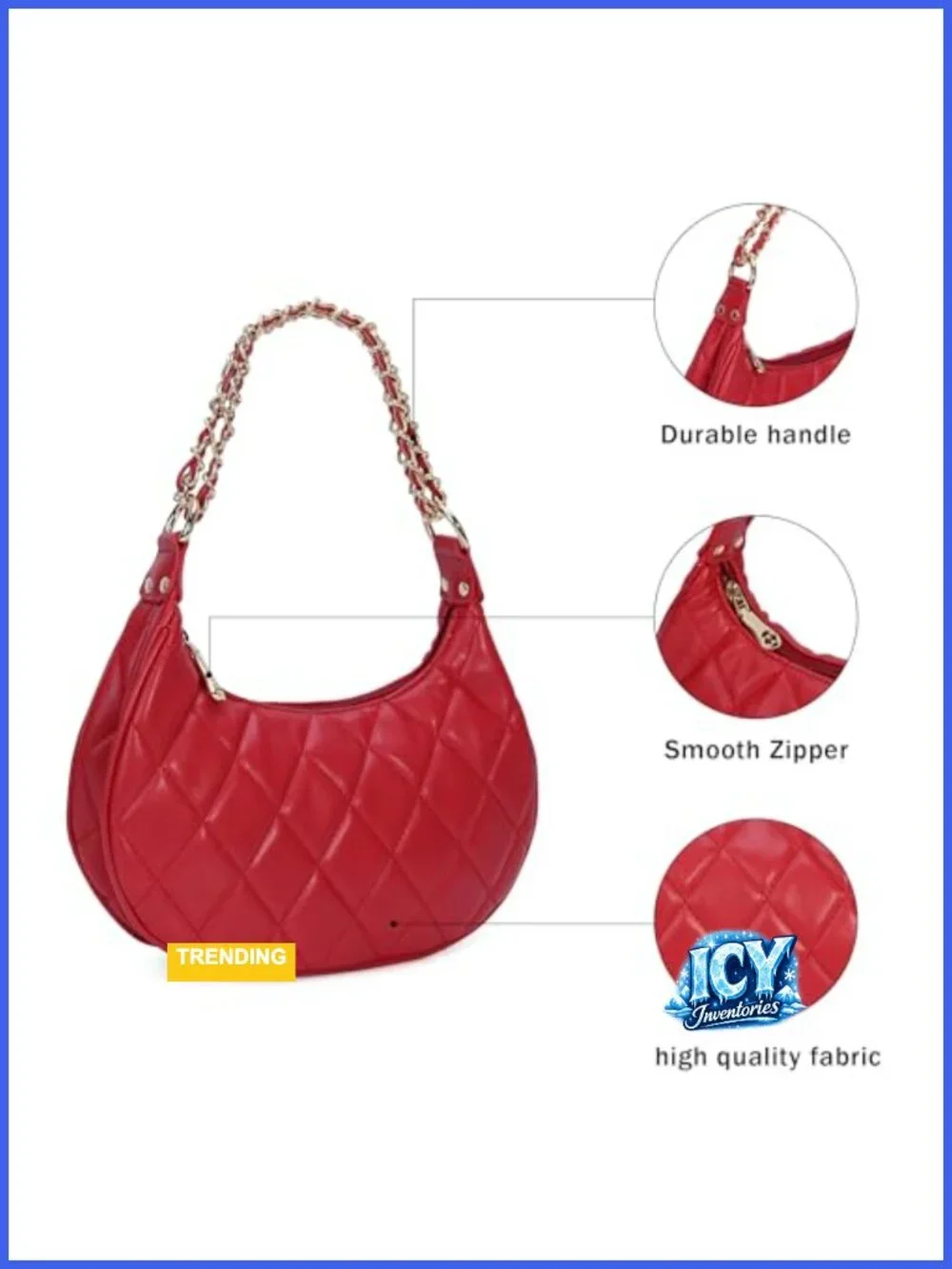 Chinllo Women's Quilted Hobo Handbag Faux Leather Shoulder Bag Tote